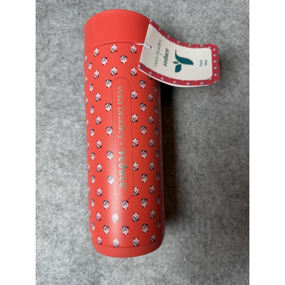Vera Bradley x Reduce Perk 16 Oz Tomato Red Floral Bottle Stays Hot 8 Hours